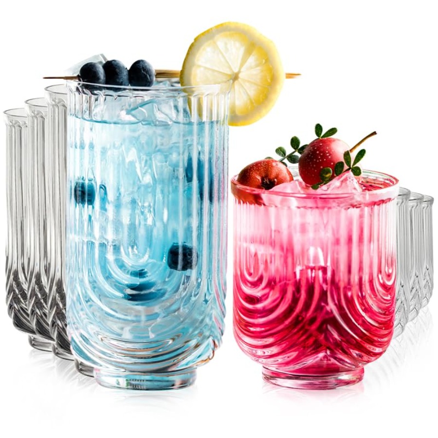 Highball Glass Set - أكواب كوكتيل على طراز الآرت ديكو،