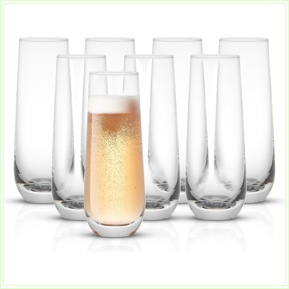 Highball Glass Set - مجموعة من 8 كؤوس شمبانيا بدون