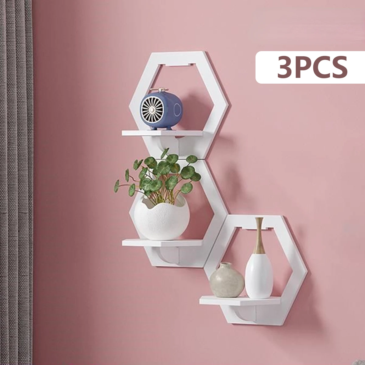 Home Bar Shelves - 3 قطعة رف جدار مسدس لكمة