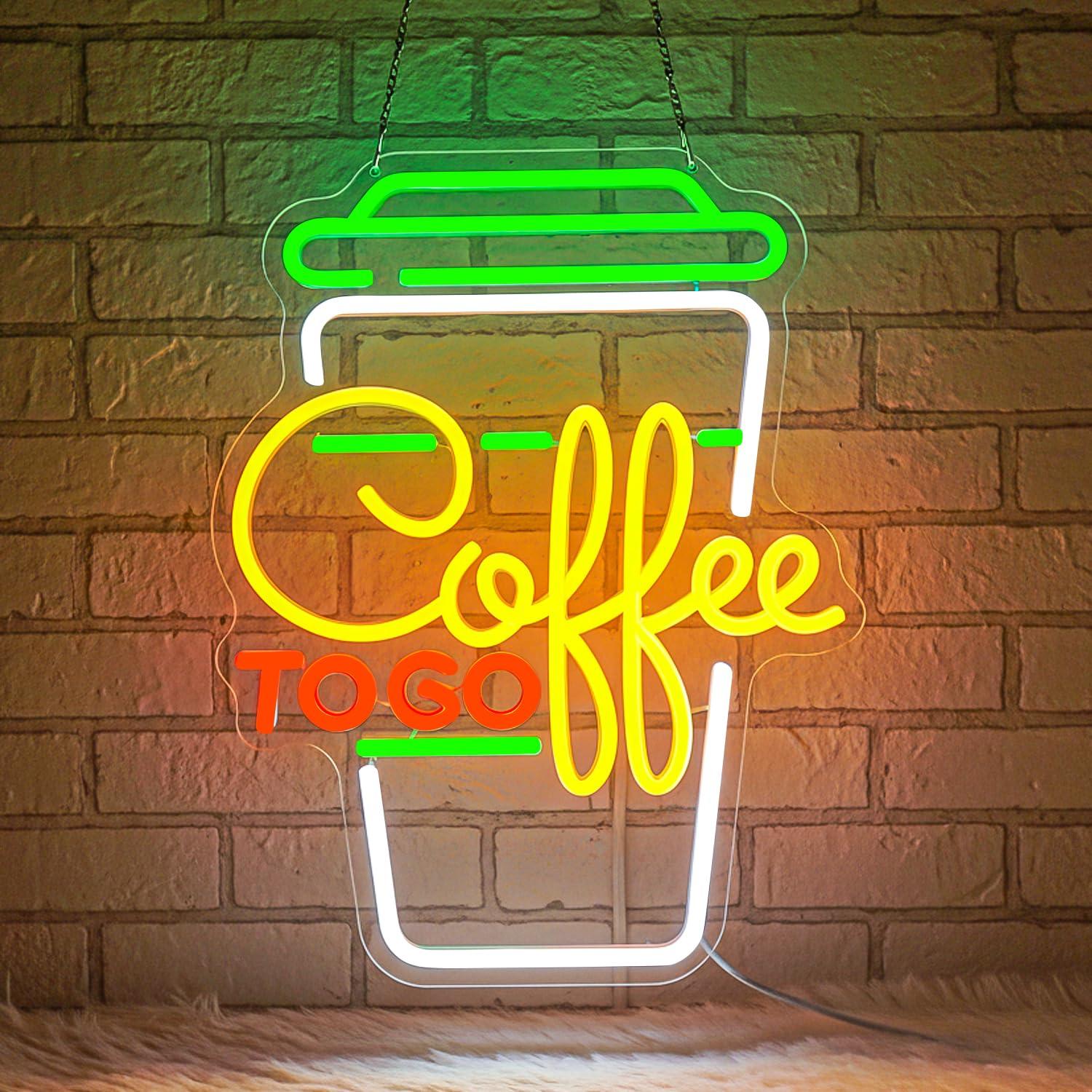 Home Bar And Coffee - لافتة نيون للقهوة بإضاءة LED قابلة