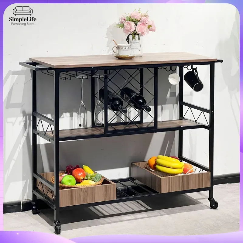 عربة مطبخ متعددة الوظائف مع أر - مراجعة Home Bar Shelves وسعره