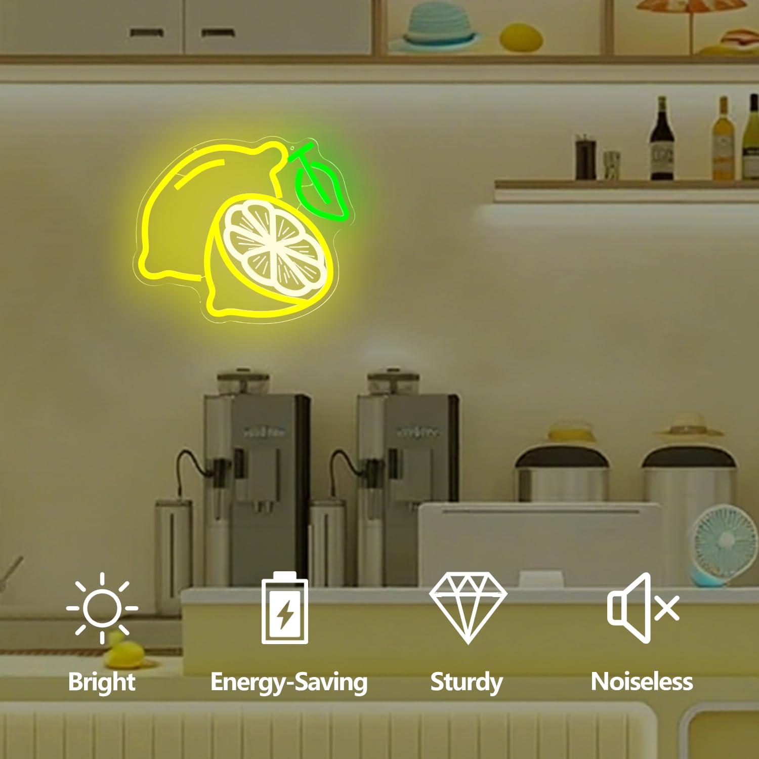 لافتة نيون على شكل ليمون قابلة - مراجعة Home Bar And Kitchen وسعره