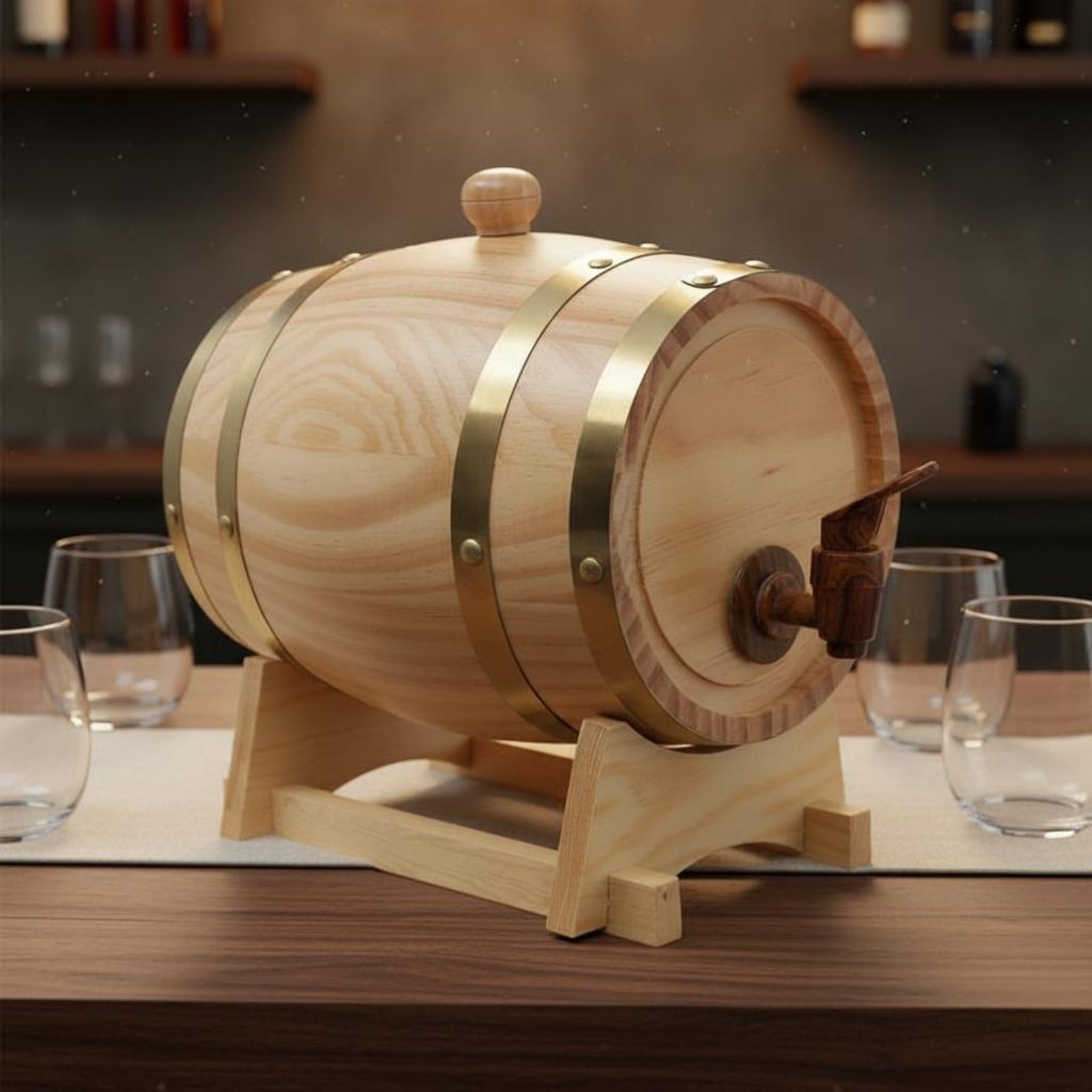 برميل خشب التنوب مع صنبور مقاو - مراجعة Home Bar Stand وسعره