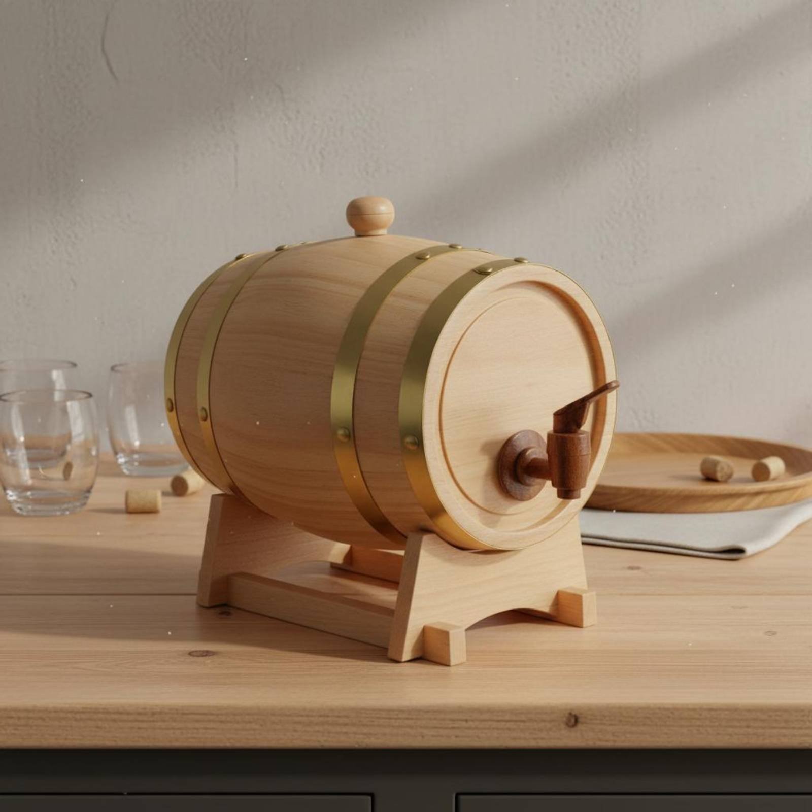 برميل خشب التنوب مع صنبور مقاو - مراجعة Home Bar Stand وسعره